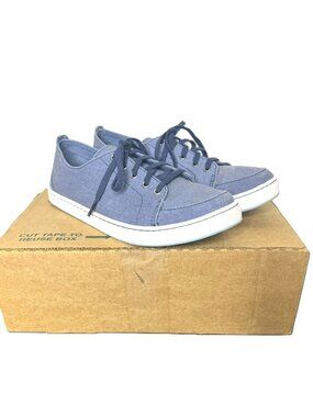 LL Bean Women's Blue Gray Canvas "Campside" Oxford Lace-Up Shoe, Size 9